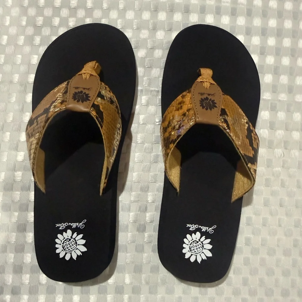 Yellow Box Flip Flops - Picture 1 of 2